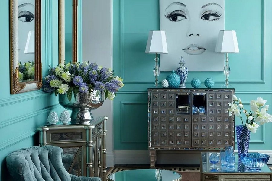 Цвет тиффани в интерьере квартиры: описание, фото дизайна, сочетание