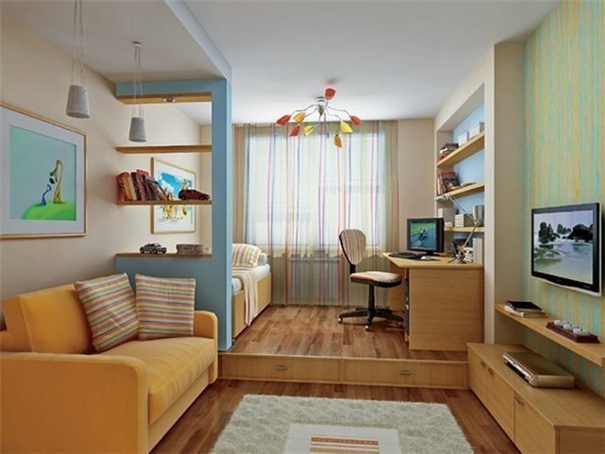 Дизайн однокомнатной квартиры для семьи с ребенком - удачные идеи и фото примеры интерьера