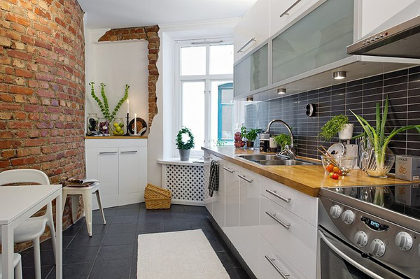 Дизайн кирпичной стены в интерьере кухни: лучшие сочетания и фото примеры_7
