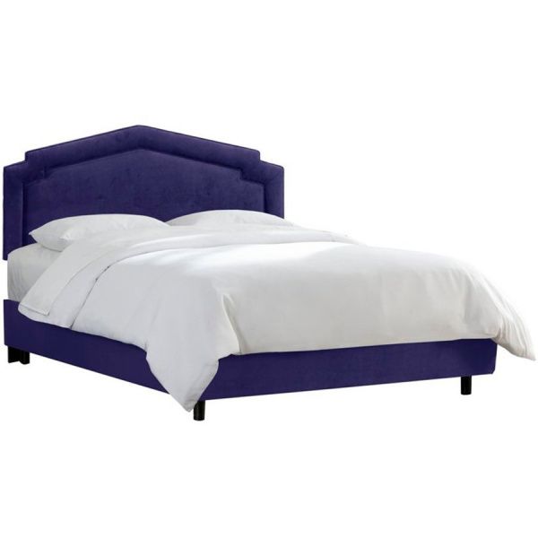 Кровать двуспальная 180х200 см синяя Nina
