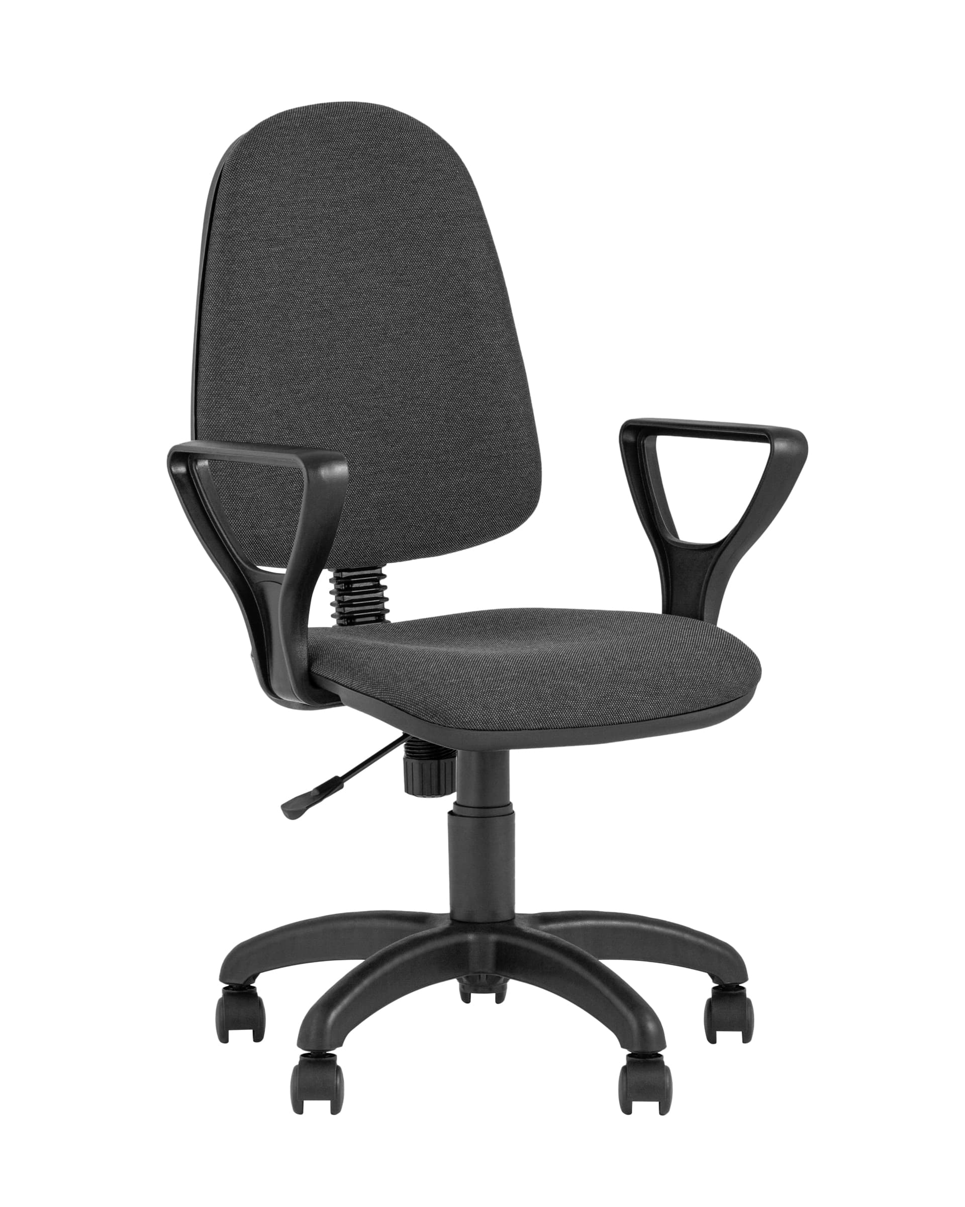 Кресло компьютерное офисное Престиж серое обивка ткань крестовина пластик