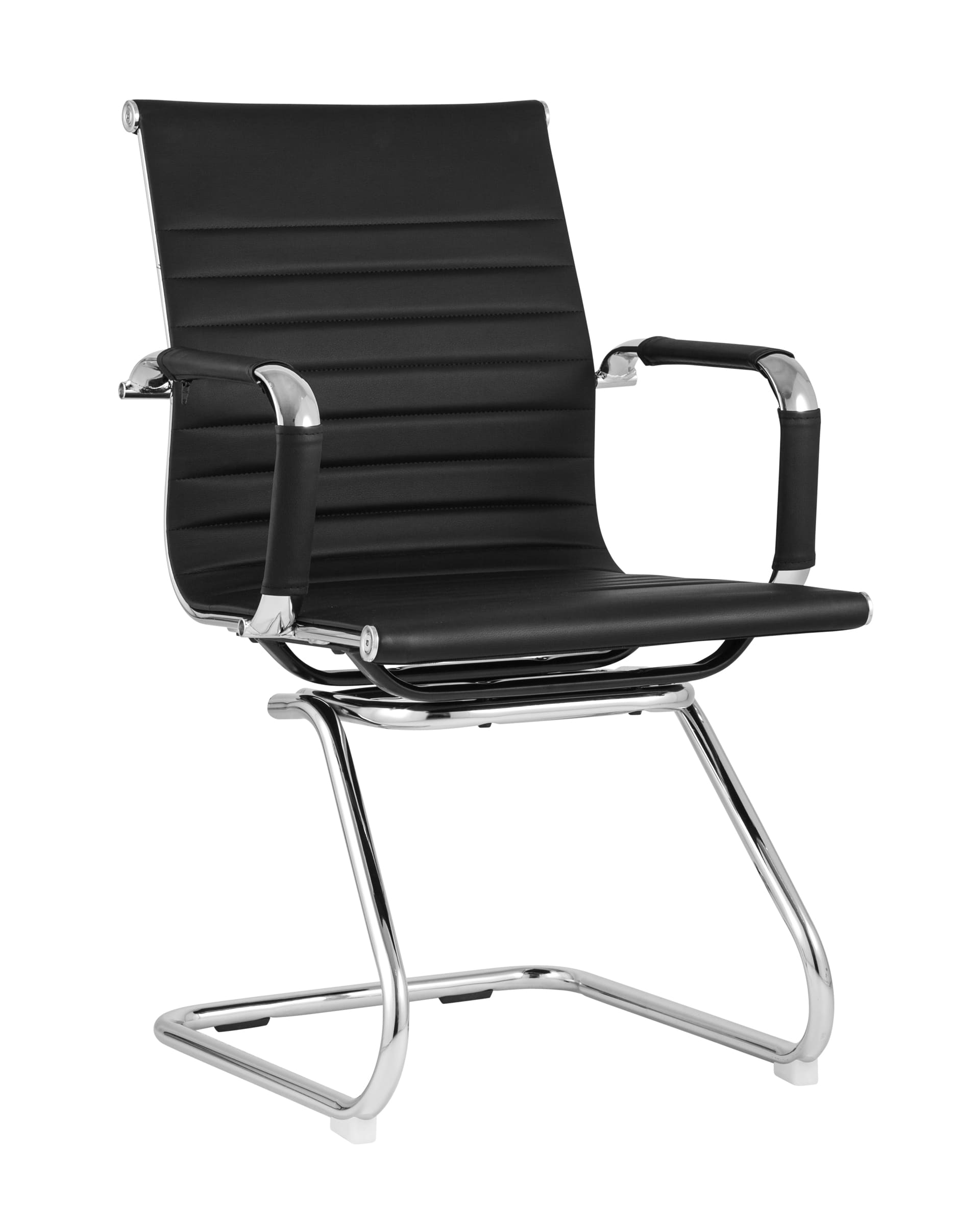 Кресло офисное TopChairs Visit черное в обивке из экокожи