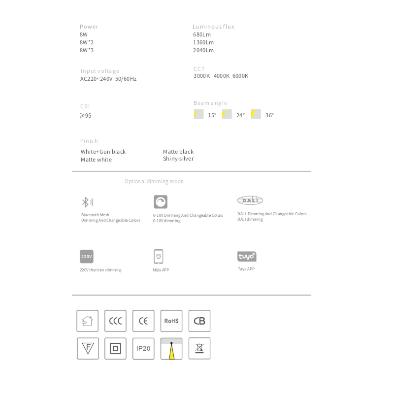 Встраиваемый светильник MTH55F by Romatti