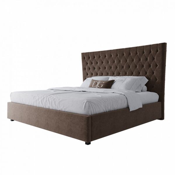 Кровать евро 200х200 см коричневая QuickSand