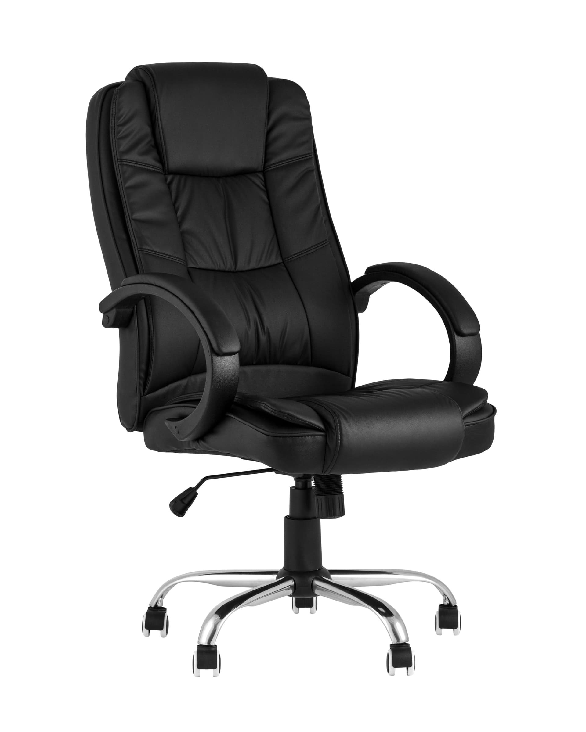 Компьютерное кресло TopChairs Atlant офисное черное обивка экокожа, механизм качания Top Gun