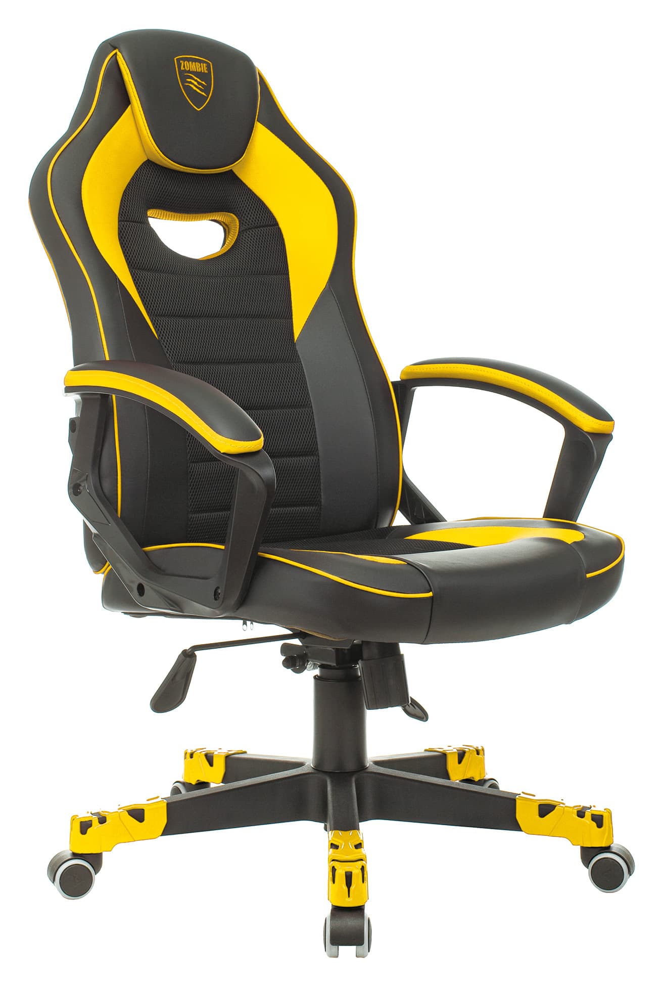 Кресло компьютерное игровое Zombie GAME 16 черный/желтый текстиль/эко.кожа крестовина пластик