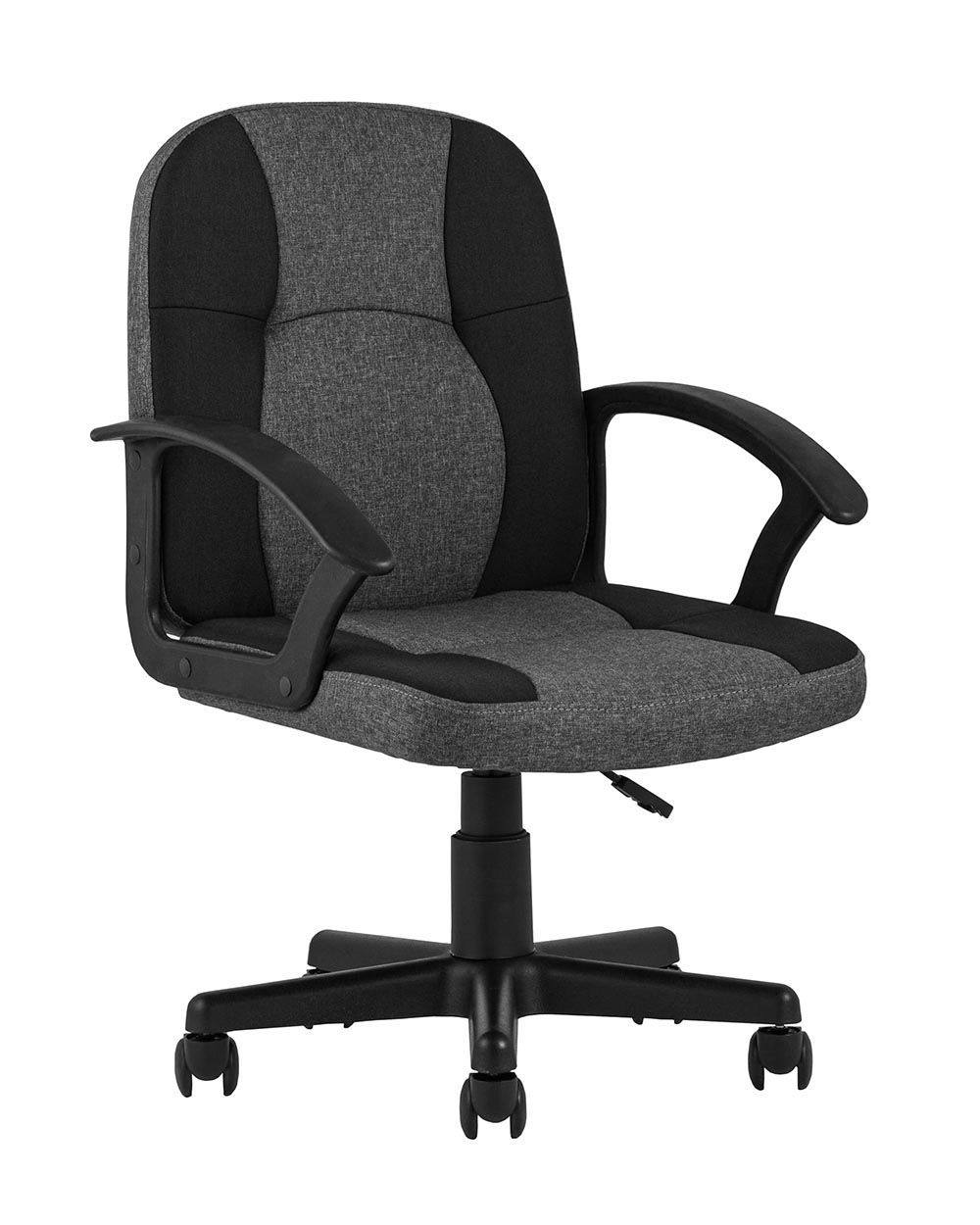 Компьютерное кресло TopChairs Comfort офисное черное в текстильной обивке с механизмом регулировки по высоте