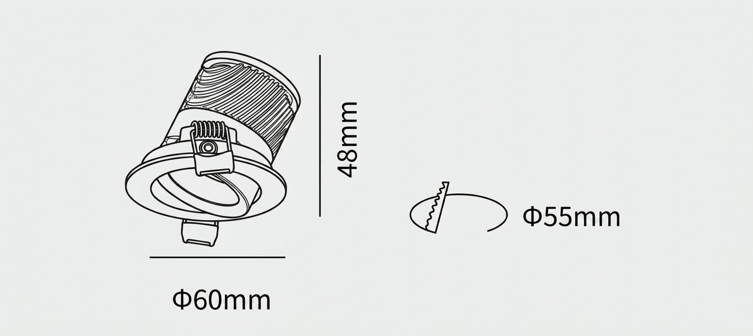 Встраиваемый светильник GC60F by Romatti