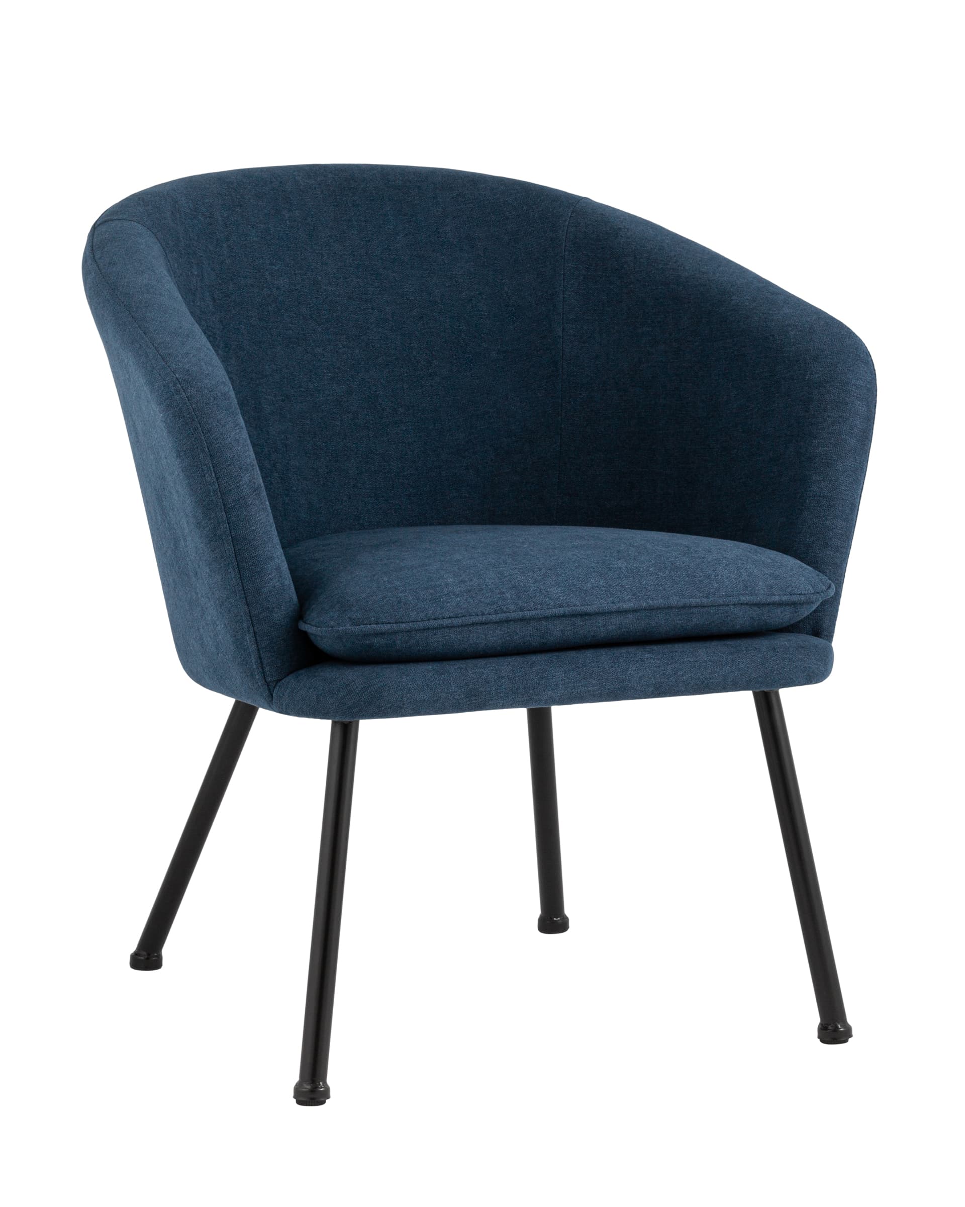 Кресло Декстер синее обивка ткань ножки из металла черные