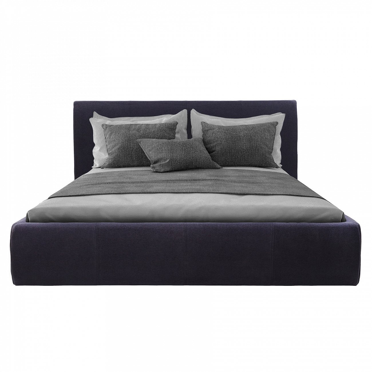 Кровать двуспальная с мягкой спинкой 180х200 см черная Amy Bed Р ...