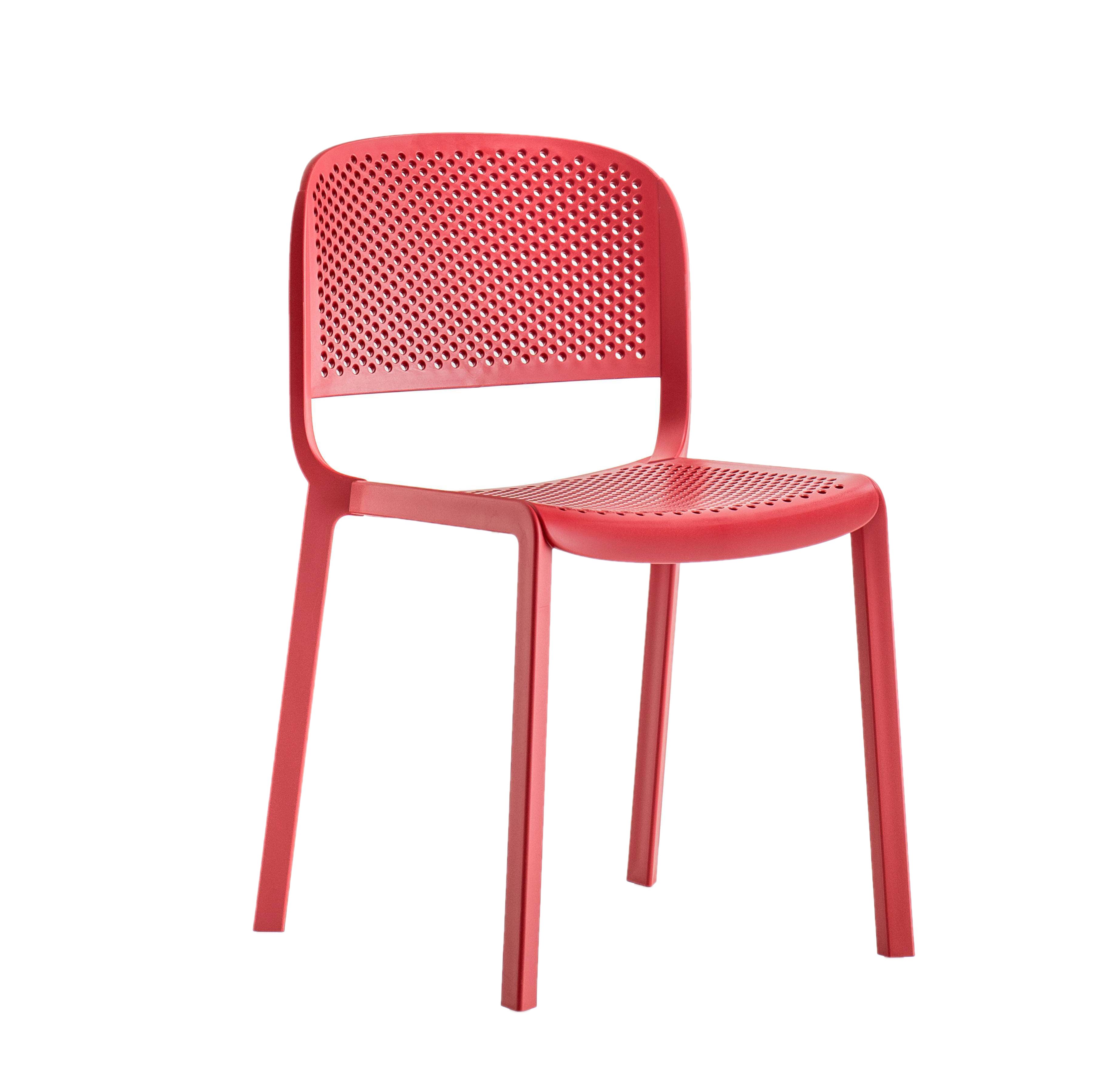 Красный пластиковый стул doga Bistrot