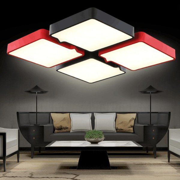 Люстры потолочные квадратные