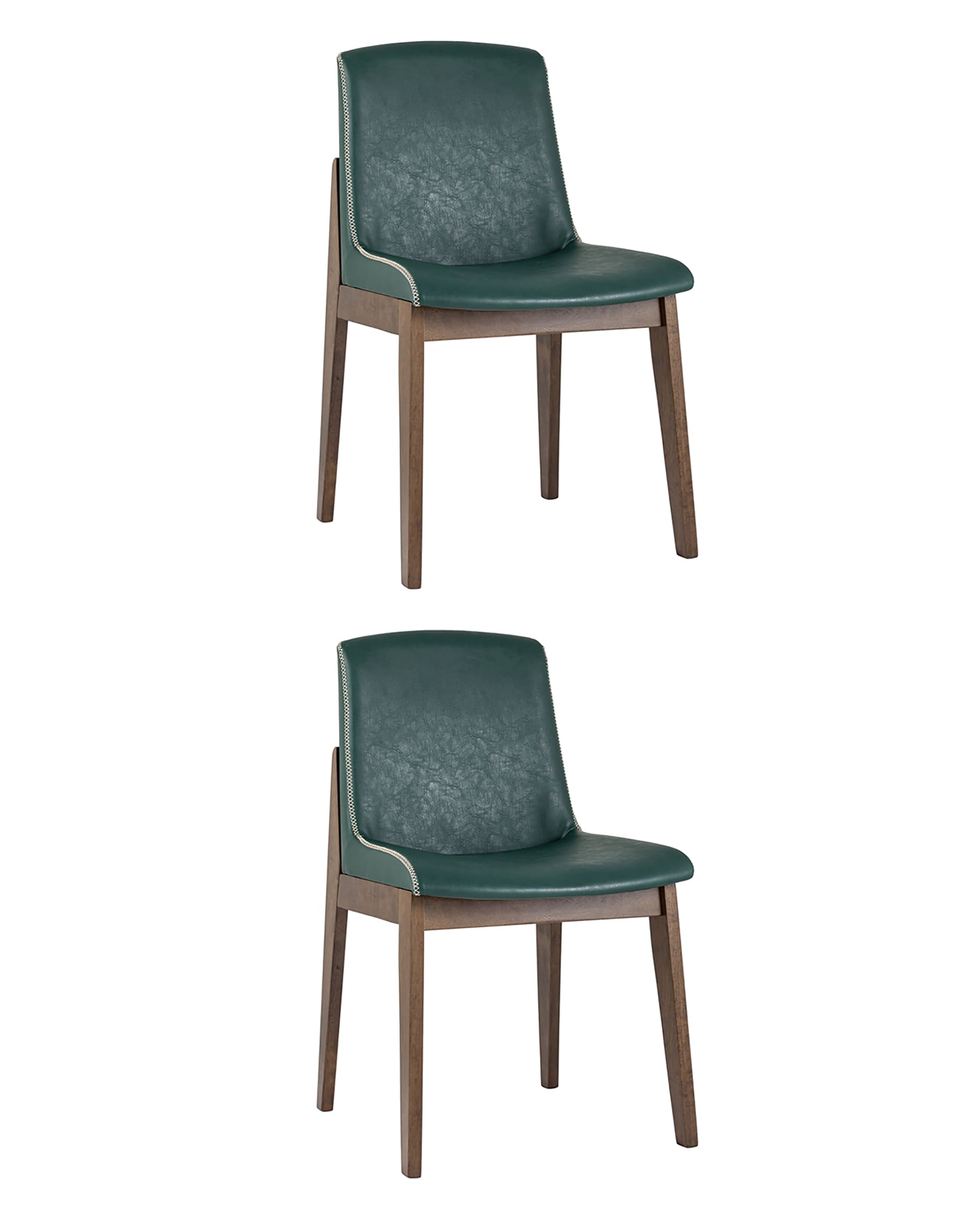 Комплект из двух стульев LOKI зеленый обеденный обивка экокожа