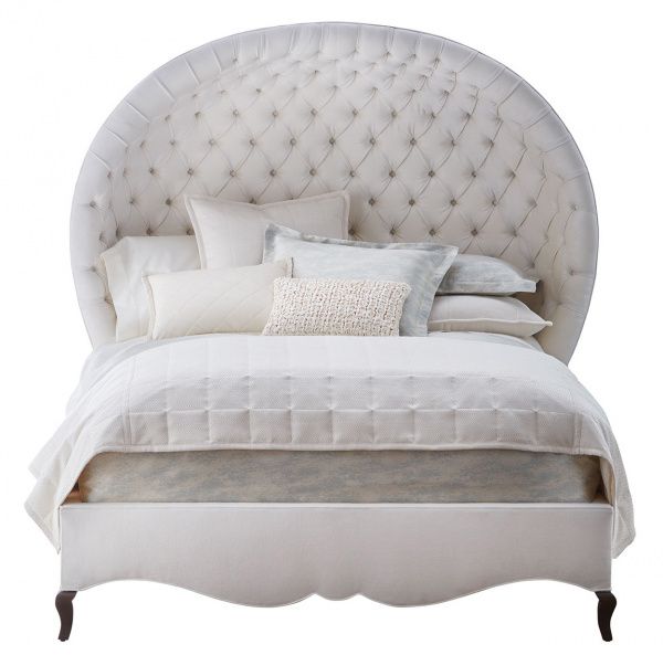 Кровать двуспальная с мягкой спинкой 160х200 см белая Antoinette