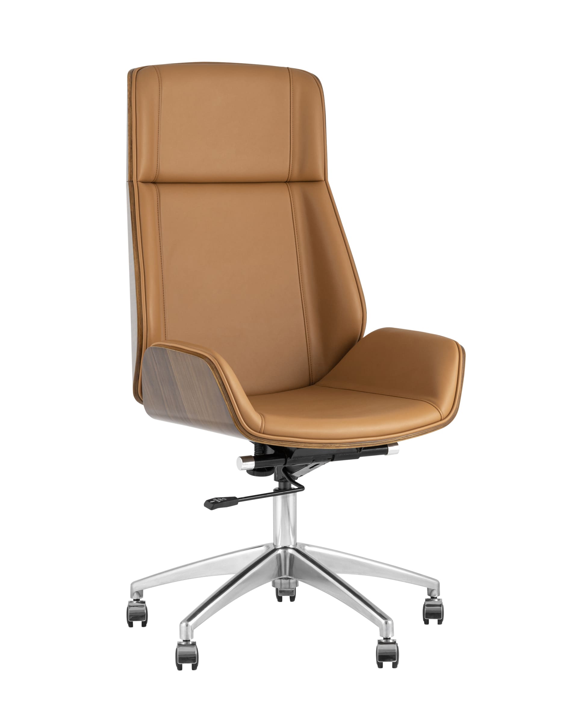 Компьютерное кресло офисное TopChairs Crown коричневое для руководителя механизм качания крестовина металл