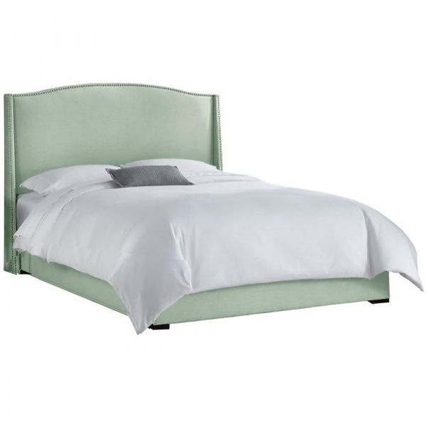 Кровать двуспальная 160х200 зеленая Cole Wingback Mint.