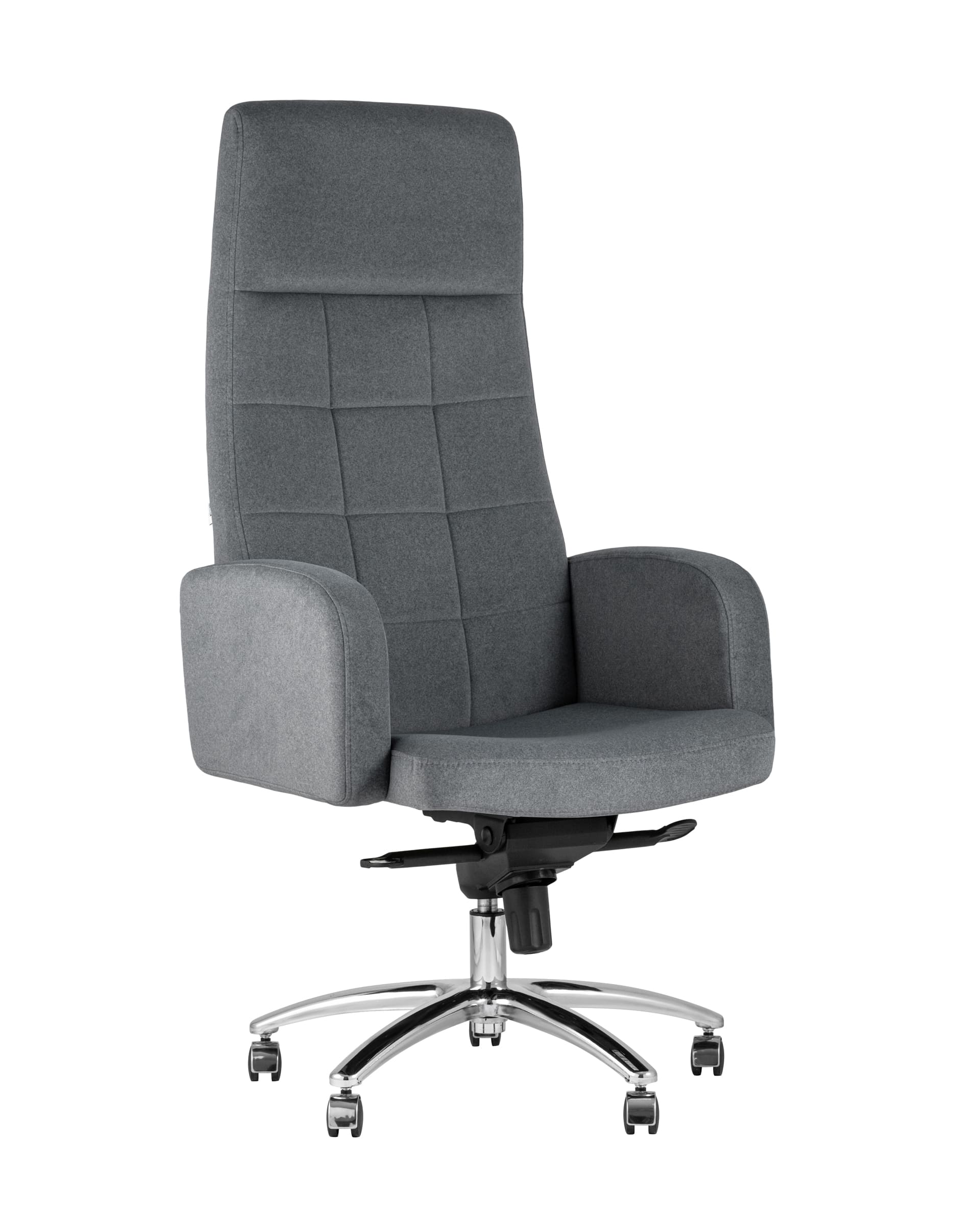 Компьютерное кресло для руководителя Лестер темно-серый обивка микровелюр крестовина металл