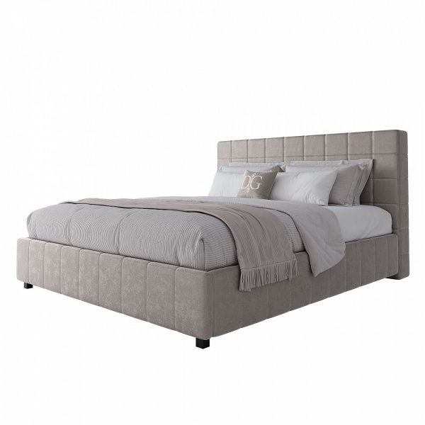 кровать двуспальная 180х200 бежевая cassis upholstered