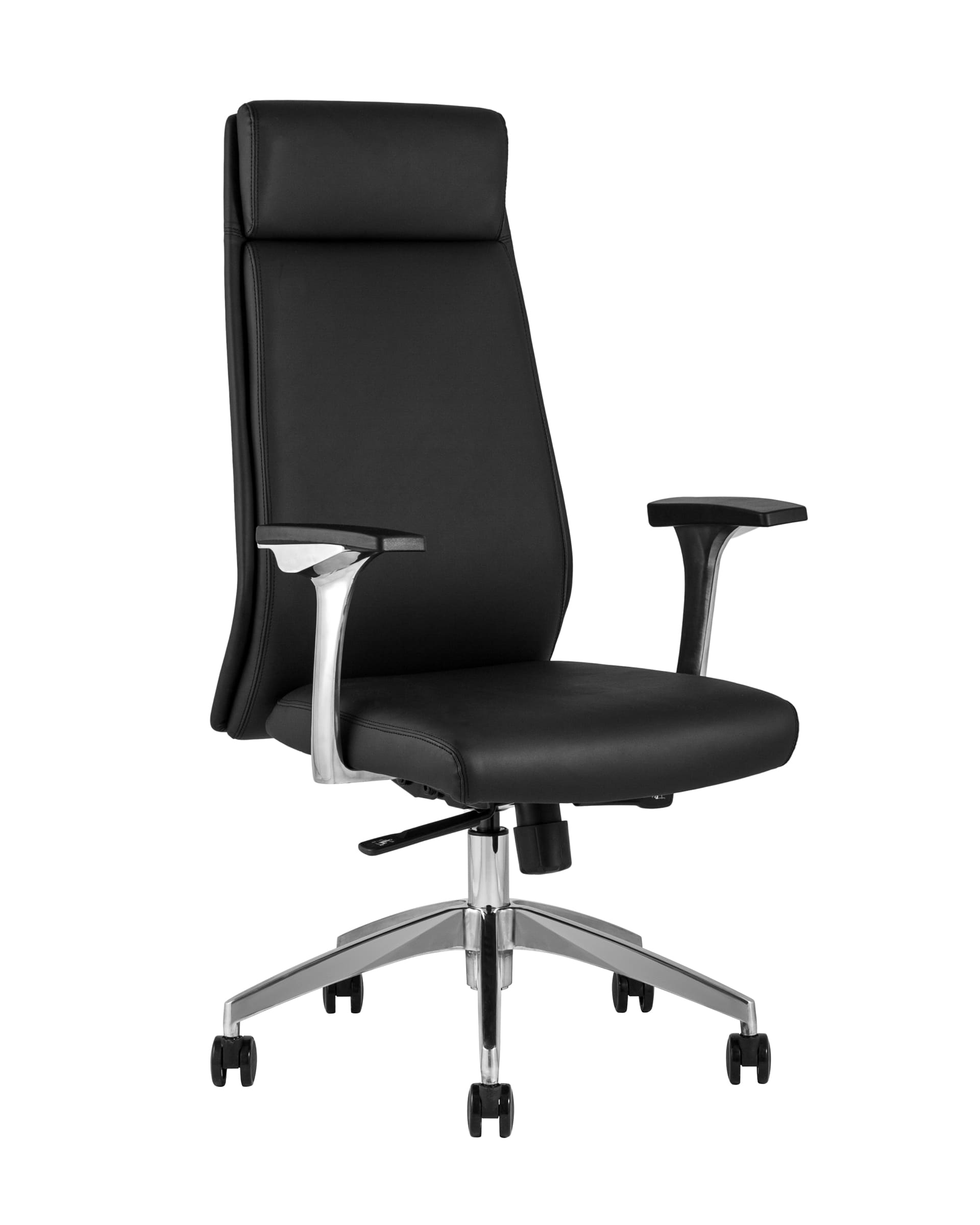 Компьютерное кресло для руководителя TopChairs Armor офисное черное обивка экокожа крестовина металл