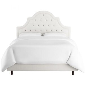 Кровать двуспальная 180х200 белая с каретной стяжкой Harvey Tufted White